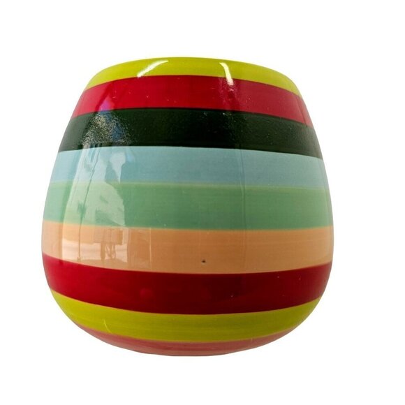 World Market Surprise Penguin Mug 15 oz Capacity Multi Stripe Ceramic Coco Cup - Picture 3 of 10